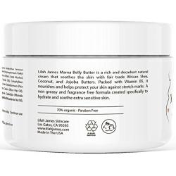 Belly Butter 8oz- Fragrance Free, Decadant Cream Helps Prevent Stretch Marks, Relieves Itching, And Deeply Hydrates Skin During Pregnancy