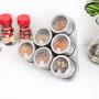 ANPI 6 Pcs Magnetic Spice Jars, Stainless Steel Seasoning Spice Storage Containers