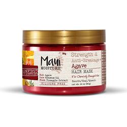 Maui Moisture Strength & Anti-Breakage + Agave Nectar Hair Mask, 12 Ounce, Rich and Creamy Silicone Free Hair Mask Gentle Enough For Fragile, Damaged Hair, Helps Detangle and Resist Breakage