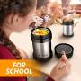 Soup Thermos - Food Jar for Hot Food 10 oz - Non-Insulated Small Stainless Steel Thermo Lunch Box - Small Travel Vacuum Metal Container - Food Flask Wide Mouth
