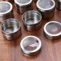 TOPBATHY 10 Pcs Stainless Steel Spice Jars Magnetic Spice Tins Lightweight Storage Containers Herb Seasoning Storage Holders (Brightness)