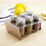 Nicemeet 6 Jars Countertop Spice Rack Stand Holder, Stainless Steel Seasoning Storage Jars Set, Spice Rack Organizer For Cabinet, Display Bottles On Shelves