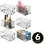 mDesign Plastic Stackable Kitchen Pantry Cabinet, Refrigerator or Freezer Food Storage Bin Container with Handles - Organizer for Fruit, Yogurt, Snacks, Pasta - BPA Free, 10" Long, 6 Pack - Smoke Gray mDesign Plastic Stackable Kitchen Pantry Cabinet, Refrigerator or Freezer Food Storage Bin Container with Handles - Organizer for Fruit, Yogurt, Snacks, Pasta - BPA Free, 10" Long, 6 Pack - Smoke Gray
