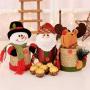 Amosfun 3Pcs Christmas Candy Jar Santa Claus Snowman Elk Cookie Jars Food Storage Container Gift Bottle Holder for Christmas Party Ornament