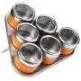 Plateaux Magnétique Premier Housewares avec 6 Boîtes à Épices – Orange