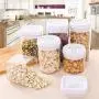 2 Stück Kunststoff Transparente Versiegelte Dose Food Storage Behälter Snacks Container für Nüsse Tee Gewürze (1,3L)