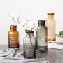 Scandinavian Gray Glass Storage Jar Nordic Chic Dry Flower Brown Bottle European Minimalist Desk Decoration Organizer Vase,4