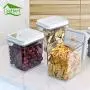 | Storage Bottles & Jars | Food Storage Bottles Glass Jar Sealed Cans with Bamboo Cover Large Capacity Tampion Cereals Glass Bottle Tea Box | by HUDITOOLS | 1 PCs