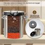 Secura Coffee Canister, Airtight Stainless Steel Storage Containers for Coffee Tea Food with Scoop, Powder Shaker, 4 Extra Valves and 16 Stencils