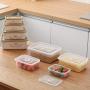 Square Crisper/Transparent Plastic Refrigerator Storage Box Food Cereal Kitchen Grain Jar Meal Preparation Lunch Box Lunch Box Set 4 Pieces Food Storage Container (Color : Brown)