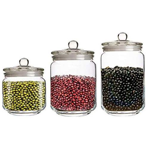 Glass Sealed Jars, Kitchen Household Cereal Containers, Storage Spices/Oatmeal/Beans/Snacks