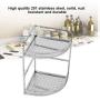 Corner Spice Rack Organizer, Stainless Steel Kitchen Countertop Double Layers Spice Rack Seasoning Jar Storage Shelf