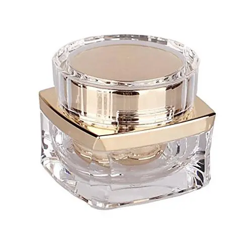 1 Stück 30g Hochwertige, Nachfüllbare Acryl Kosmetikflaschen mit Schraubverschluss und PP-Innenbehälter – Reise-Nachfüllbare Jar Pot für Make-up, Gesichtspflege, Augencreme, Halterung, Probenverpackung, Aufbewahrung (Transparent+Gold)