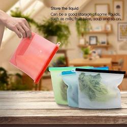 Kitchen Food Storage Jar Airtight Food Storage Silicone food storage bag can be reused, vacuum, leak-proof sealed fruit and vegetables food storage container meat fridge food storage (set of 4)