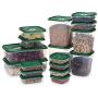 17Pcs/Set Keep Fresh Food Storage Box Refrigerator Food Container Sealed Crisper Grain Dried Storage Jar Kitchen Rose red