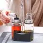 LQQGXLCondiment bottle, jar condiment storage box Oil dispenser olive oil vinegar syrup bottle dispenser oil bottle glass glass kitchen hopper and pourer