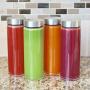 Juice Bottles - 4 Pack Wide Mouth Glass Bottles with Lids - for Juicing, Smoothies, Infused Water, Beverage Storage - 16oz, BPA Free, Stainless Steel Lids, Leakproof, Reusable, Borosilicate
