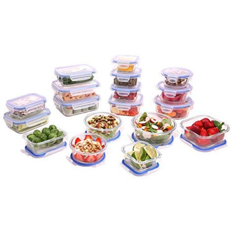 Oven-Safe Glass Meal Prep Containers with Vented & Locking Lids