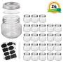 Mason Jars, glass jar 8OZ With Regular Lids and Bands,Ideal for Jam,Honey,Wedding Favors,Shower Favors,Baby Foods,24 PACK