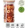 Glas-Cookie-Behälter mit Dichtung und Bambusdeckel, Küchenbehälter zur Trockenlagerung von Lebensmitteln (600ml/20oz)