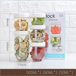 Tree House Sealed Storage Jars Lids, Clear Food Storage Canisters Herbs Pot Plastic Canisters Sets for The Kitchen-J