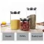 WANGLXST 3 Food Storage Container with Lid, Food Grade Cereal Containers for Storage, BPA Free, Stackable Snacks, Cereals Jar, Transparent WANGLXST 3 Food Storage Container with Lid, Food Grade Cereal Containers for Storage, BPA Free, Stackable Snacks, Cereals Jar, Transparent