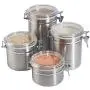 Cwg Set of 4 Storage Canisters with Airtight Lids, 5 inch Stainless Steel storage jar for Tea, Coffee, Sugar, Rice, Biscuits, Oats, Snack etc