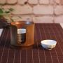 Natural Bamboo Tea Cup Holder Kitchen Storage Canister Tea Ceremony Supplies - Brown, S