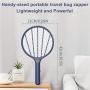 Bug Zapper, Electric Mosquito Fly Gnat Insect Killer Racket, 3000V Handheld Fly Swatter for Indoor/Outdoor Pest Control (Dark Blue)