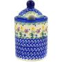 Polish Pottery 6-inch Jar with Lid with Opening (Spring Flowers Theme) + Certificate of Authenticity