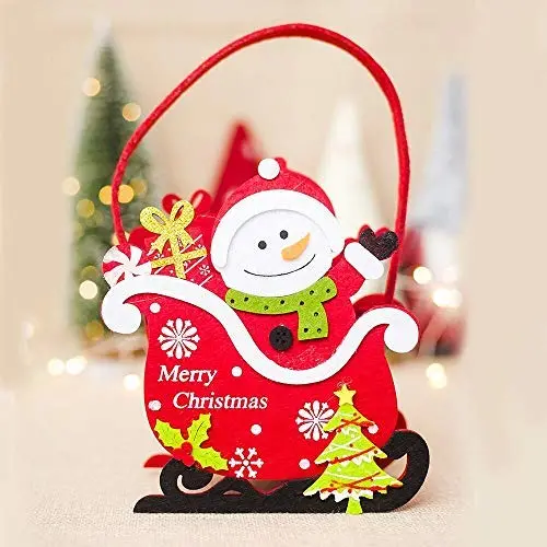 Hochwertige Marken Niedlicher Weihnachtsmann Elch Bär Schneemann Weihnachtsbeutel Dekor, Weihnachtsfilz Strumpf - Weihnachtsrentier Stoff, Weihnachtsshirt, Lustige Socken Männer, Schneemann Köpfe