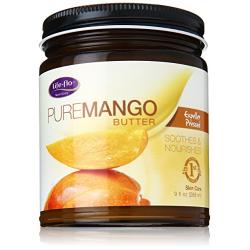 Life-flo Pure Mango Butter | Soothing Moisturizer for Dry Skin & Hair, Lips & DIY Products | Expeller Pressed | 9oz