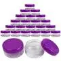Bouteilles Rondes Transparentes 5G/5mL avec Couvercles Violettes pour Crèmes, Lotion, Toniques, Baumes à Lèvres, Échantillons de Maquillage - Sans BPA (Quantité: 25 Pièces) Bouteilles Rondes Transparentes 5G/5mL avec Couvercles Violettes pour Crèmes, Lotion, Toniques, Baumes à Lèvres, Échantillons de Maquillage - Sans BPA (Quantité: 25 Pièces)