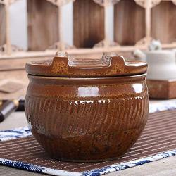 Home Décor Ceramic Jar Kimchi Ceramic Pot Moisture Proof Tea Set Decoration Ceramic Jar Food Storage Pot，Gift Decorative Accessories (Color : Brown, Size : 12.512.510.5cm)