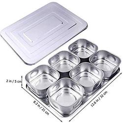 DUDDP Storage Spice lar set Seasoning Container Stainless Steel Kitchen Seasoning Storage Box Tray Spice Jars Storage Box Organizer Salt Pepper Container