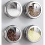 CSPFAIRY Magnetic Spice Box Kitchen Spice Jars Seal Magnet Jar Seasoning Refrigerator Box Multifunction 4 Pcs/Set
