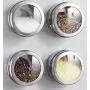 CSPFAIRY Magnetic Spice Box Kitchen Spice Jars Seal Magnet Jar Seasoning Refrigerator Box Multifunction 4 Pcs/Set