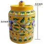 Handgemachte Keramik-Behälter Set, 500 ml + 250 ml, blaue Keramik-Achar-Gläser, dekorative Keramik-Schutzgläser für Küche, ideal zur Aufbewahrung von Nüssen/Snacks/Gewürzen/Essiggurken/Desserts