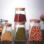 HIZLJJ Small Glass Canister with Lid, Clear Airtight Sealed Spice Jars Set of 3, Ounce Decorative Kitchen Containers for Herbs or Apothecary (Size : 500ml)