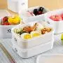 Plastik Schüssel mit Deckeln, Lunchboxen für Bento, mikrowellengeeignet/spülmaschinenfest/eisboxen, ideal zur Aufbewahrung von Lebensmitteln im Küchenschrank (Weiß, 700ml)