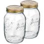 Shelf Floating Lead-free Glass Storage Jar Sealed Jar Kitchen Storage Tank Fresh Storage Bottle 1000ml 2. (Size : A)