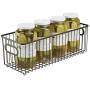 mDesign Metal Farmhouse Kitchen Pantry Food Storage Organizer Basket Bin - Wire Grid Design - for Cabinets, Cupboards, Shelves, Countertops, Closets, Bedroom, Bathroom - 16" Long - Bronze