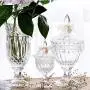 Glas Candy Jar Behälter mit Deckel, HOUSIYU, Geeignet für Küchen- und Badezimmer-Kleinigkeiten, Hochzeitstanzdeko, Süßigkeiten-Selbstbedienungsbehälter, 2-er Set