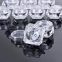 Goege 5 Gram Jar 5ML Clear Empty Plastic Pot Containers Refillable Cosmetic Lotion Diamond Container Screw Cap Lid (50 Pcs)