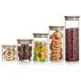 Danmu 5Pcs a Set Lead Free Borosilicate Glass Storage Jars Kitchen Jars Food Storage Jars with Airtight Bamboo Lids, Kitchen Storage Containers, 6oz 8.5oz 10oz 12.8oz 17oz Danmu 5Pcs a Set Lead Free Borosilicate Glass Storage Jars Kitchen Jars Food Storage Jars with Airtight Bamboo Lids, Kitchen Storage Containers, 6oz 8.5oz 10oz 12.8oz 17oz