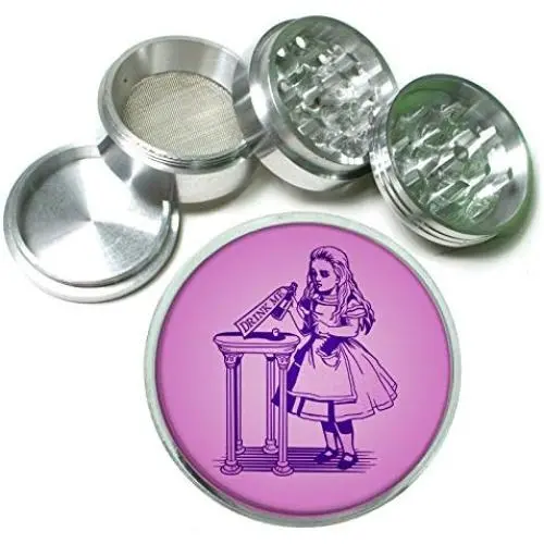 Alice Drink Me Wonderland Klassischer Aluminium-Tabak-Kräutermühle