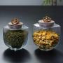 HIZLJJ Glass Kitchen Storage Canister Mason Jars with Lids,Airtight Glass Canister with Hinged Lid，Perfect for Kitchen Canning Cereal,Pasta,Sugar,Beans (Size : S)
