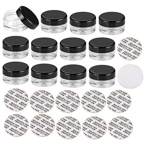 12 Pièces Pots Crème Ronds en Plastique Transparent avec Couvercles Noirs et 12 Films Adhésifs pour Échantillons Crème, Ombre Yeux, Poudre pour Ongles. 12 Pièces Pots Crème Ronds en Plastique Transparent avec Couvercles Noirs et 12 Films Adhésifs pour Échantillons Crème, Ombre Yeux, Poudre pour Ongles.