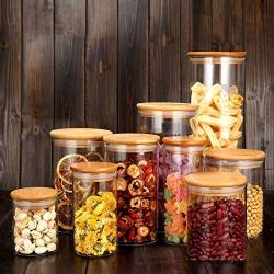 Glass Food Storage Containers Glass Jar No Lead Kitchen Storage Bottles Sealed Cans with Cover Large Capacity Candy Glass Jars Tea Box (6.5x8cm)