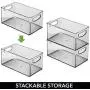 mDesign Plastic Stackable Kitchen Pantry Cabinet, Refrigerator or Freezer Food Storage Bin Container with Handles - Organizer for Fruit, Yogurt, Snacks, Pasta - BPA Free, 10" Long, 6 Pack - Smoke Gray mDesign Plastic Stackable Kitchen Pantry Cabinet, Refrigerator or Freezer Food Storage Bin Container with Handles - Organizer for Fruit, Yogurt, Snacks, Pasta - BPA Free, 10" Long, 6 Pack - Smoke Gray
